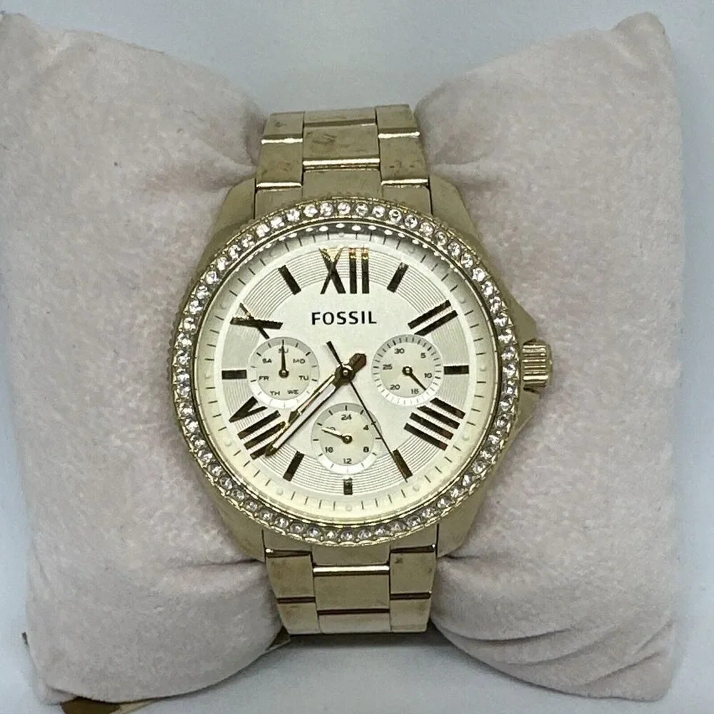 Fossil Cecile AM4482 Womens Gold Stainless Steel Analog Dial Quartz Watch HME419